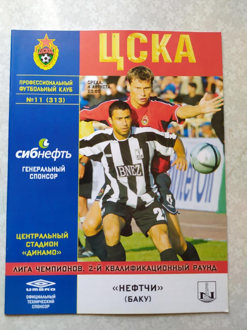 ЦСКА-Нефтчи 04.08.2004 лига чемпионов