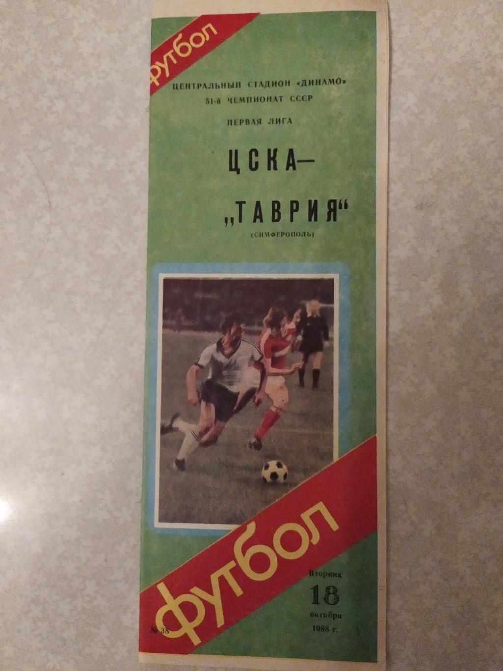 ЦСКА -Таврия 18.10.1988