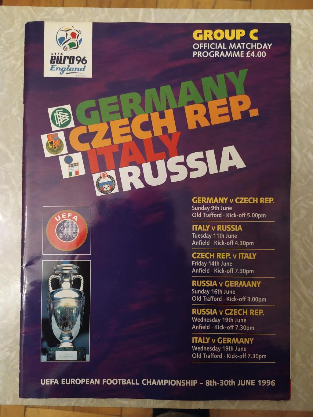 Россия,Чехия,Италия, Германия. чемпионат Европы 1996