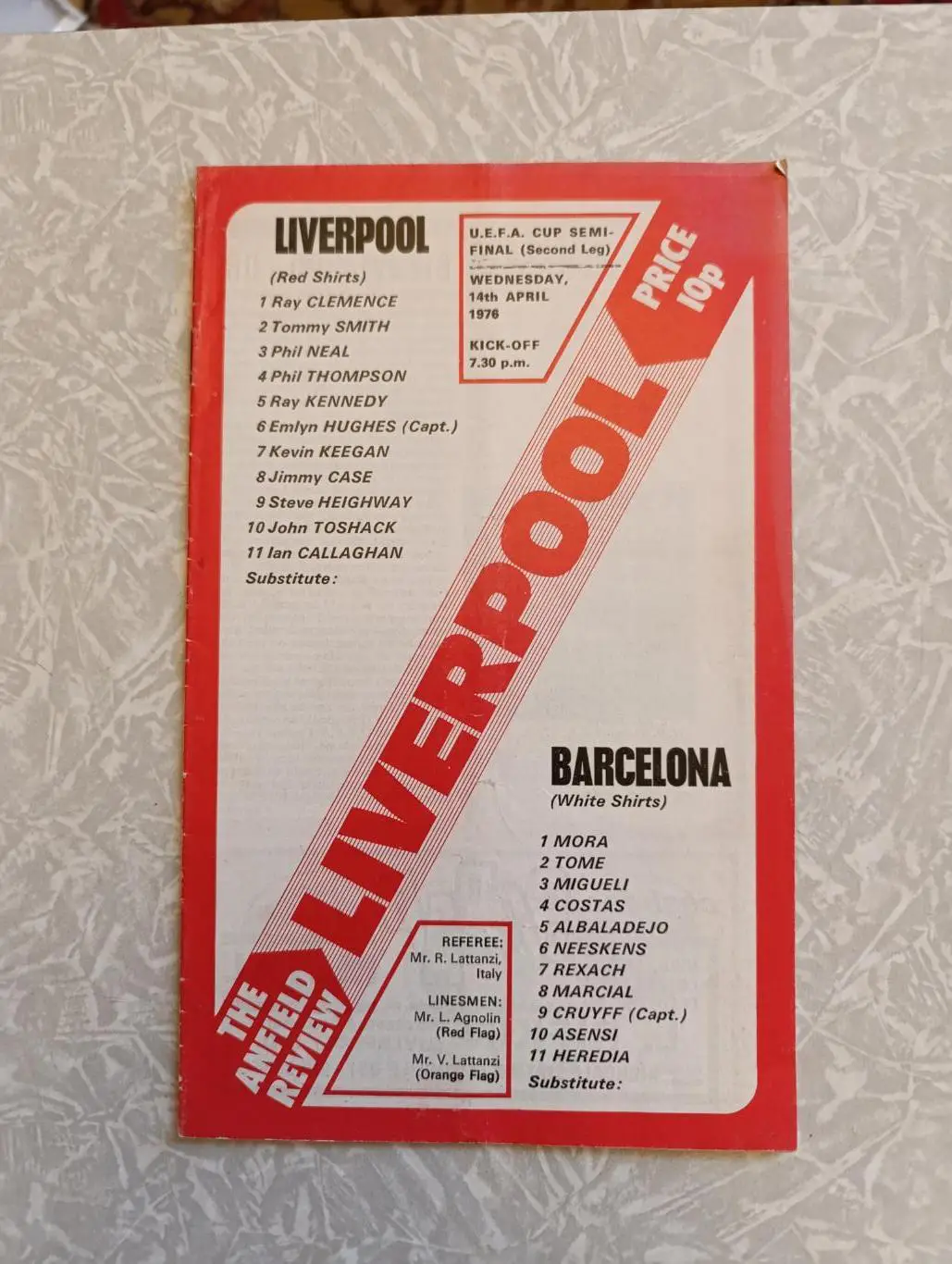 Ливерпуль -Барселона 14.04.1976 кубок УЕФА полуфинал
