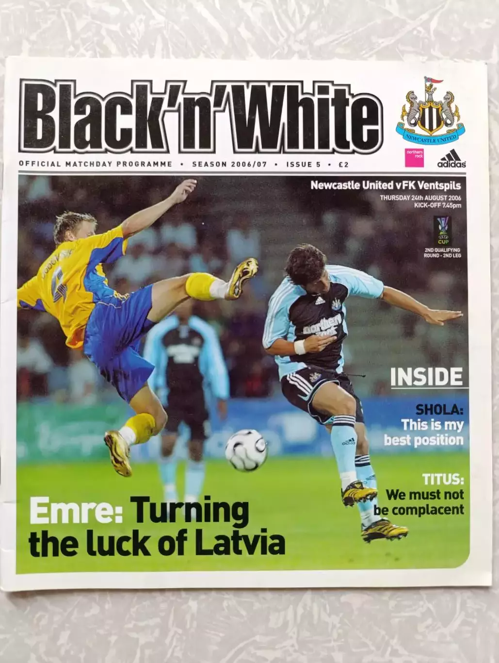 Ньюкасл -Вентспилс 24.08.2006 кубок УЕФА