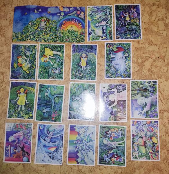 Сказки: Цветик-семицветик. Дудочка и кувшинчик. Комплект из 16 цветных открыток.