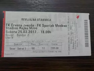 Црвена звезда-Спартак Москва 25.3.2017