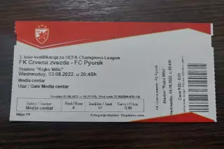 Црвена Звезда-Пюник 3.8.2022