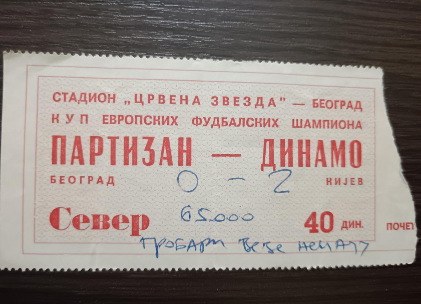 Партизан-Динамо Киев Кубок европейских чемпионов 1976 года.