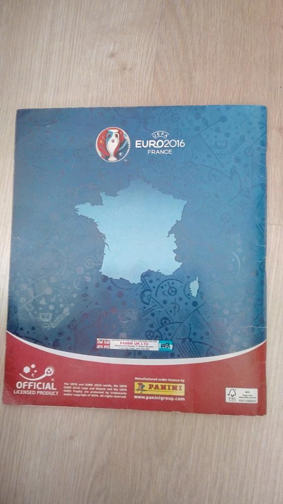 Альбом Panini EURO 16 ЕВРО 2016 Част заполнен альбом с 205 наклейками