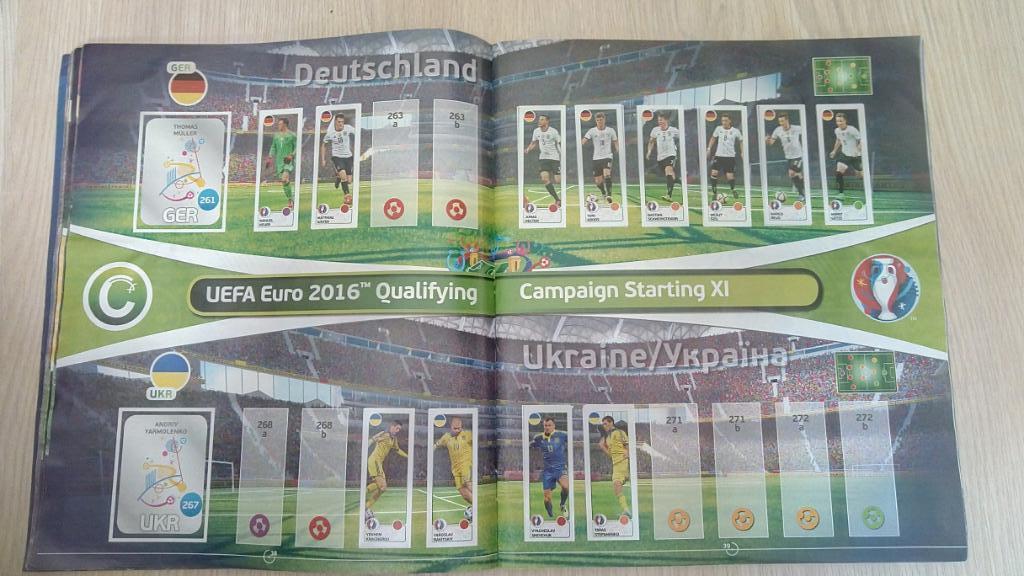 Альбом Panini EURO 16 ЕВРО 2016 Част заполнен альбом с 205 наклейками 7