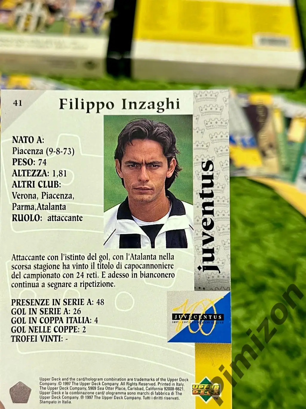 Карточки Ювентус Juventus к 100-летию клуба 1997 г 1