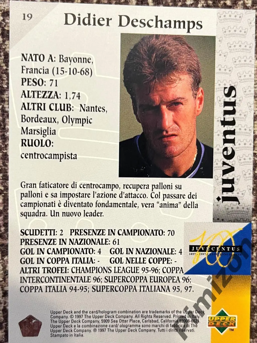 Карточки Ювентус Juventus к 100-летию клуба 1997 г 3