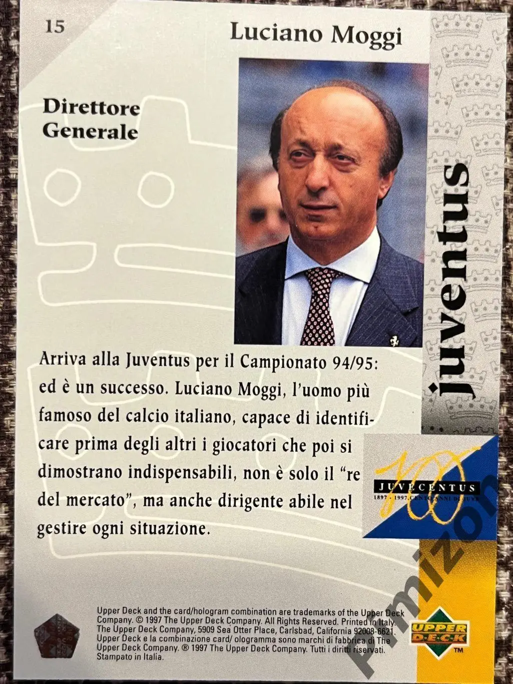 Карточки Ювентус Juventus к 100-летию клуба 1997 г 5