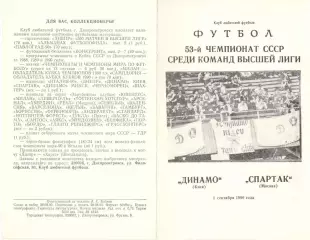 Динамо Киев - Спартак Москва 01.09.1990 КЛФ Днепропетровска