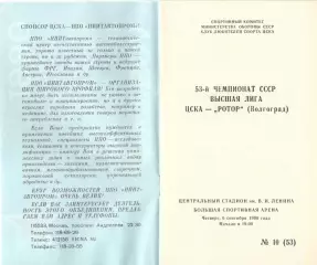 ЦСКА - Ротор Волгоград 06.09.1990 КЛС ЦСКА