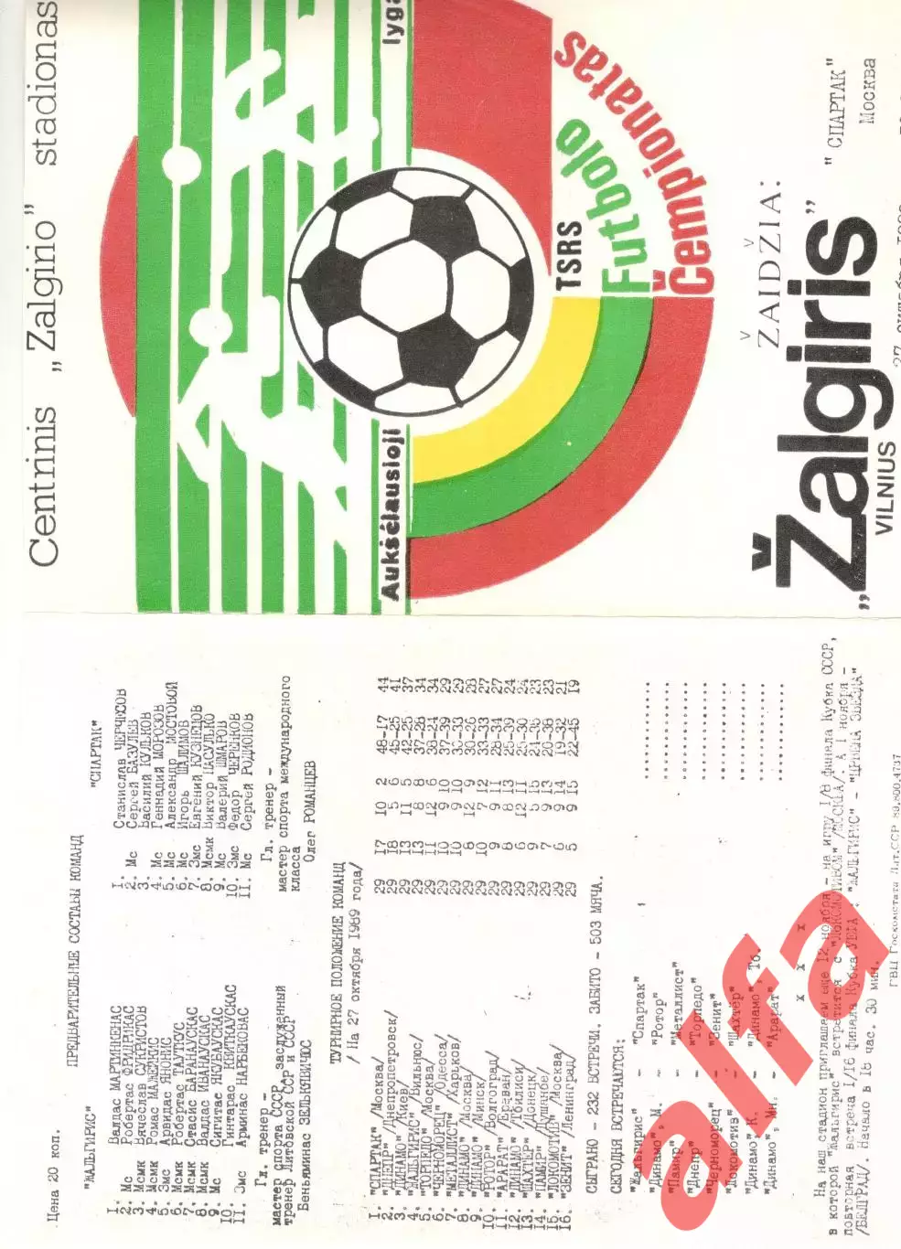 Жальгирис Вильнюс - Спартак Москва 1989
