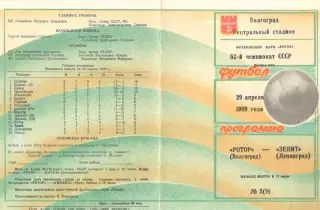 Ротор Волгоград - Зенит Ленинград 29.04.1989