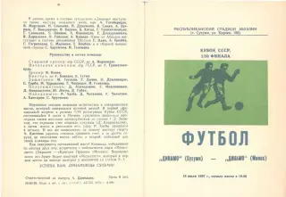 Динамо Сухуми - Динамо Минск 18.07.1987. Кубок СССР.