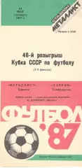 Металлист Харьков - Таврия Симферополь 14.05.1987. Кубок СССР.