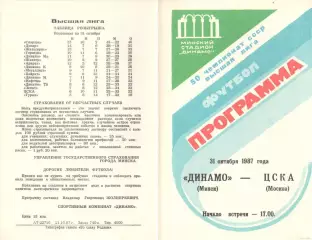 Динамо Минск - ЦСКА 31.10.1987.