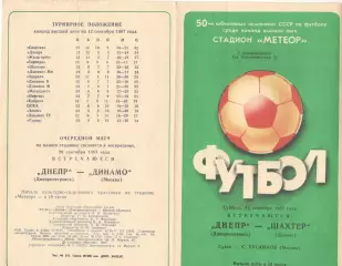 Днепр Днепропетровск -Шахтер Донецк 12.09.1987.