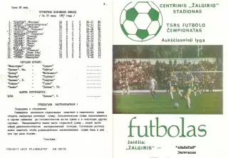 Жальгирис Вильнюс - Арарат Ереван 1987