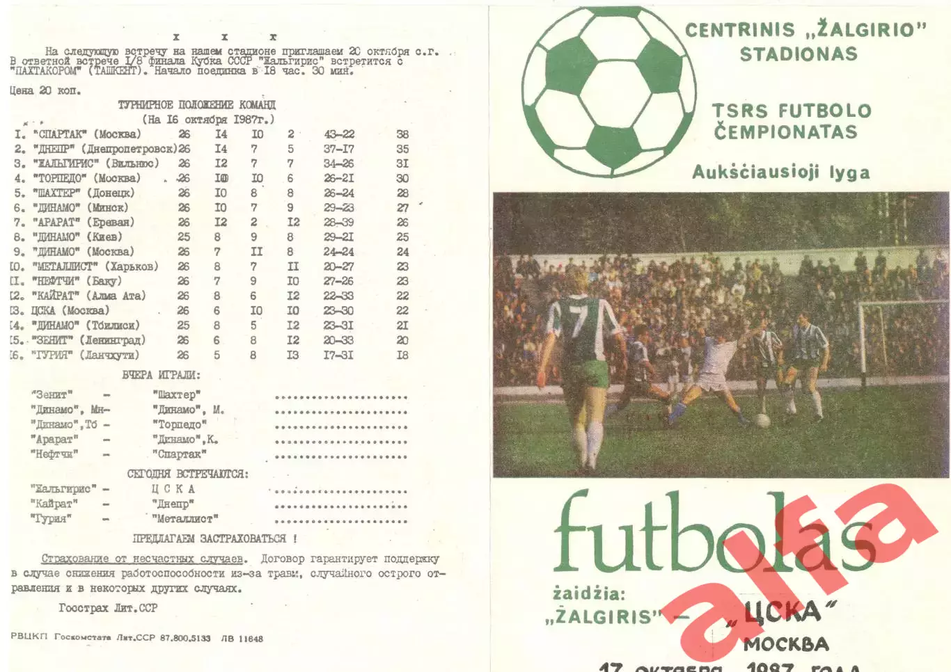 Жальгирис Вильнюс - ЦСКА 1987