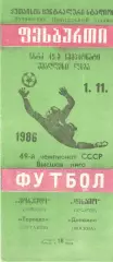 Торпедо Кутаиси - Динамо Москва 01.11.1986