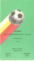 Кайрат Алма-Ата - Торпедо Москва 10.05.1986