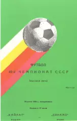Кайрат Алма-Ата - Динамо Москва 20.07.1986