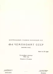 Кайрат Алма-Ата - Шахтер Донецк 24.10.1986