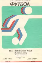 Кайрат Алма-Ата - Шахтер Донецк 24.03.1985