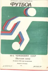 Кайрат Алма-Ата -Факел Воронеж 28.04.1985