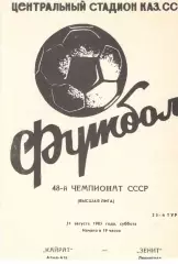 Кайрат Алма-Ата - Зенит Ленинград 31.08.1985