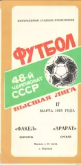Факел Воронеж - Арарат Ереван 17.03.1985