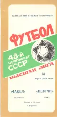 Факел Воронеж - Нефтчи Баку 24.03.1985