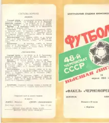 Факел Воронеж - Черноморец Одесса 14.04.1985