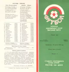 СКА Ростов-на-Дону - Динамо Минск 29.04.1984