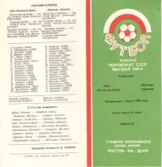 СКА Ростов-на-Дону - Шахтер Донецк 01.07.1984