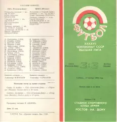 СКА Ростов-на-Дону - ЦСКА 17.11.1984