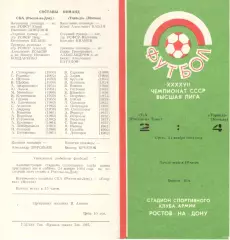 СКА Ростов-на-Дону - Торпедо Москва 21.11.1984