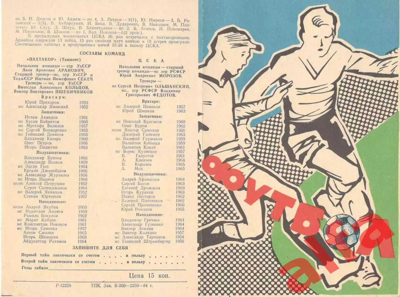 Пахтакор Ташкент - ЦСКА 11.05.1984