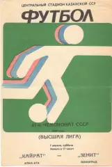 Кайрат Алма-Ата - Зенит Ленинград 07.04.1984