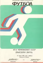 Кайрат Алма-Ата - Шахтер Донецк 23.06.1984