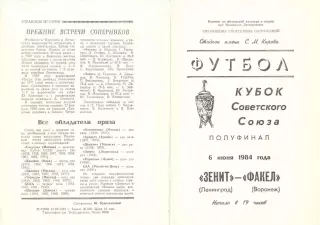 Зенит Ленинград - Факел Воронеж 06.06.1984