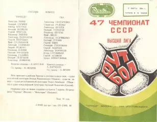 Торпедо Москва - СКА Ростов-0на-Дону 17.03.1984