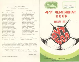 Торпедо Москва - Нефтчи Баку 02.08.1984