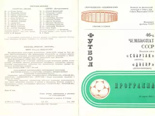 Спартак Москва - Днепр Днепропетровск 31.03.1983