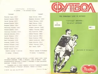 Торпедо Москва - Арарат Ереван 04.04.1983