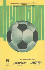 Спартак Москва - Нистру Кишинев 09.07.1983 (2-й вид)