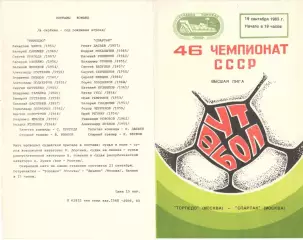 Торпедо Москва - Спартак Москва 19.09.1983