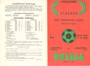 Нистру Кишинев - Нефтчи Баку 03.05.1983