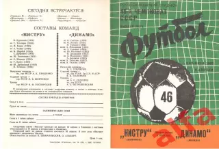 Нистру Кишинев - Динамо Москва 08.04.1983